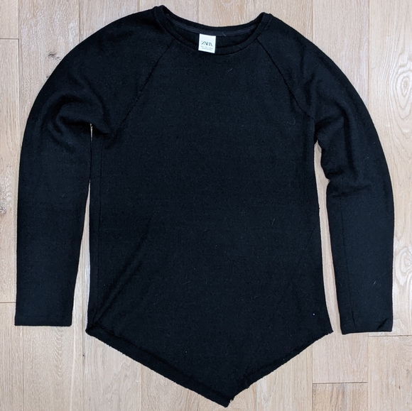 Zara Men's Large Unique V Cut Black Sweater - Picture 1 of 5